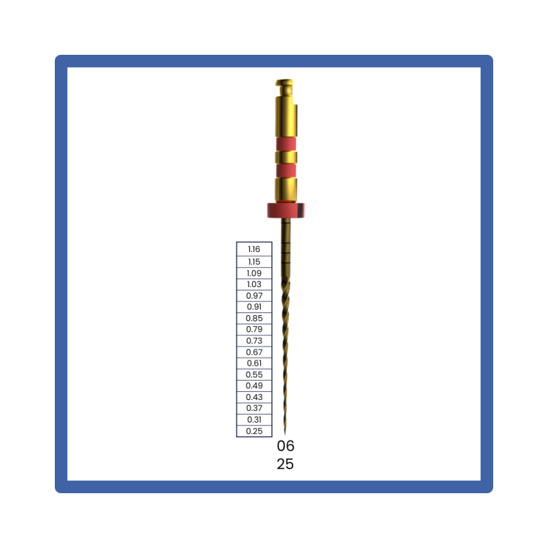 E-Flex Series, E-Flex Gold 6PCS Tip: 25 Taper: 06 Length: 25