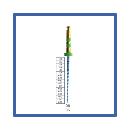 E-Flex Series, E-Flex Blue 6PCS Tip: 35 Taper: 06 Length: 25